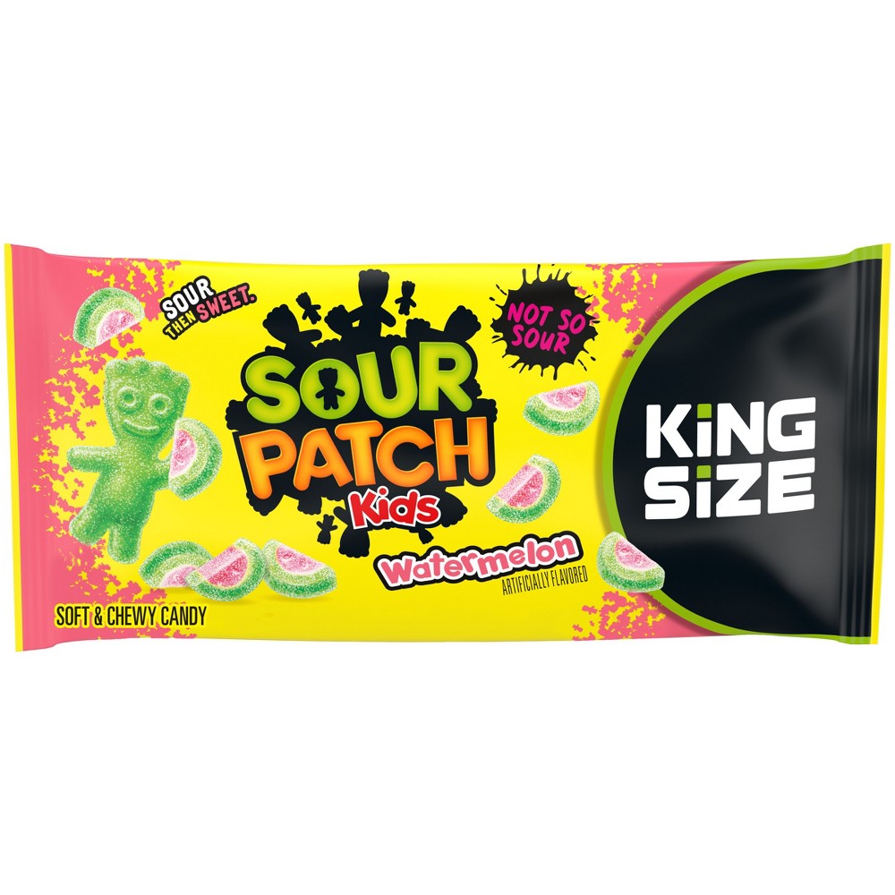 SOUR PATCH KIDS Watermelon Soft & Chewy Gummy Candy King Size - 3.4oz