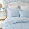 Laura Ashley Oxford Striped 100% Cotton Quilt Set Blue - image 3 of 4