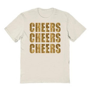 Rerun Island Men's Cheers Cheers Cheers Short Sleeve Graphic Cotton T-Shirt - 1 of 1