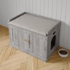 TROPOW Cat Litter Box Enclosure Hidden Litter Box Cabinet with Wooden Barn Door, End Table Style Indoor Cat House Fits Most Litter Boxes - 3 of 4