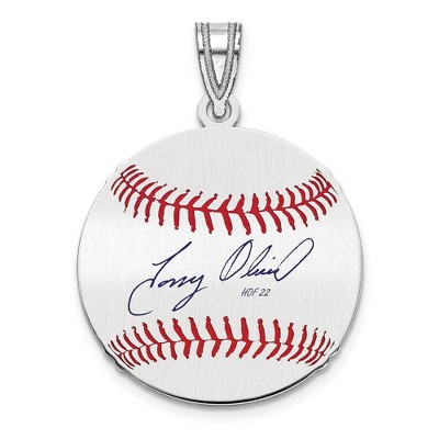 Black Bow Jewelry Sterling Silver Tony Oliva Signature SM Enamel Baseball Pendant
