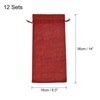 Unique Bargains Reusable Sturdy Breathable Comfortable Burlap Wine Bags with Drawstrings 14 x 6.3 In 12 Pcs - 2 of 4