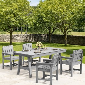 Hyleory HDPE Outdoor Dining Set, 5-Piece Patio Table and Chairs Set, All-Weather Dining Furniture for Backyard, Deck, or Garden - 1 of 4