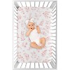 Sweet Jojo Designs Girl Baby Fitted Mini Crib Sheet Botanical Pink and White - 3 of 4