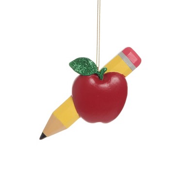 Gallerie II Teacher's Apple Polyresin Holiday Christmas Xmas Ornament