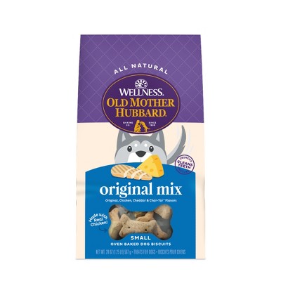 Old Mother Hubbard by Wellness Classic Crunchy Original Assortment Biscuits Small Oven Baked with Carrot, Apple, Cheese and Chicken Flavor Dog Treats
