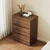 Luck Live Modern 3-Drawer Dresser, Wooden Storage Cabinet with Ample Space, Minimalist Bedroom Chest Walnut Color - 4 of 4