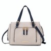 MKF Collection Elise Vegan Leather Color-block Women’s Satchel Bag by Mia K - Ivory navy - 2 of 4