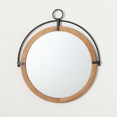 Sullivans 28.75" Wood & Black Metal Wall Mirror