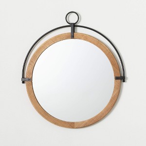 Sullivans 28.75" Wood & Black Metal Wall Mirror - 1 of 3
