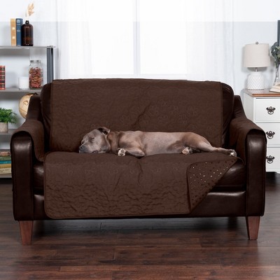 Espresso Dark Brown Waterproof Non-Slip Loveseat Cover Protector