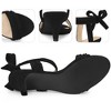 Perphy Women's Open Toe Ankle Tie Ruched Strap Bridal Kitten Heels Sandals - 3 of 4