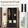 White Free Standing Hall Tree Set of 2 Multifunctional 3-IN-1 Entryway Coat Rack with Black Retro Handles Seating Bench with Storage Drawers - 2 of 4