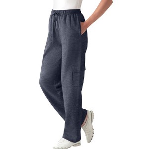 Woman Within Plus Size Tall Better Fleece Cargo Sweatpant - 1 of 4