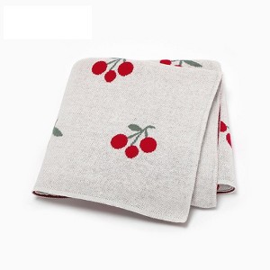 MyKids-USA Knitted Cute And Sweet Cherry Soft Baby Blanket, Perfect For Newborn Boys And Girls - 1 of 2