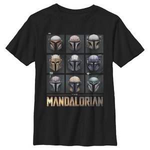 Boy's Star Wars The Mandalorian Helmet Box Up T-Shirt - 1 of 4