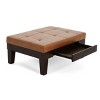FURNIinspire Ottomans And Benches Living Room Large Ottoman with Storage Bench Leather Rectangle Ottoman for Bedroom, Brown, 40.75"*29.75"*17" - 4 of 4