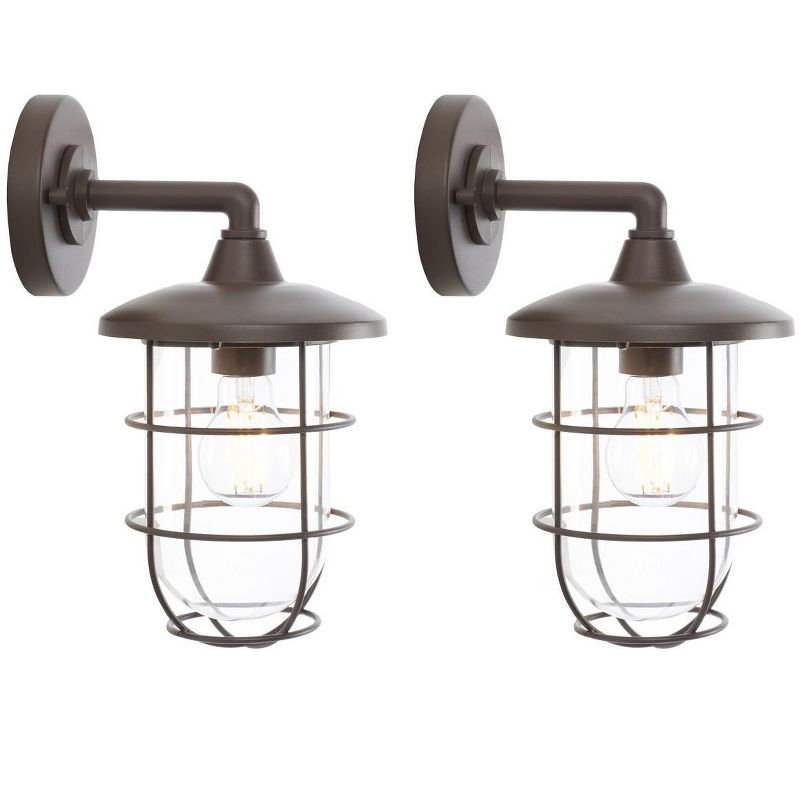 Liese Outdoor Wall Sconce Lights (Set of 2) - Oil Rubbed Bronze - Safavieh., 2 of 7