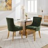 Chenille Dining Chairs Set of 2, Upholstered Accent Side Chairs with Gold-Plated Legs, Rivet Trim, Modern Curved Backrest-The Pop Home - 2 of 4