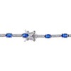 EVERLY JEWELRY | Sterling Silver 6-3/4 CT TGW Created Blue & White Sapphire Bracelet, 7-inch - 4 of 4