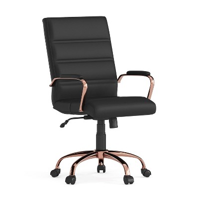 Alamont Mid Back Metal Swivel Office Chair Black/Rose Gold
