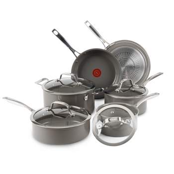 T-fal 10pc Ceramic Excellence Nonstick Cookware Set Gray