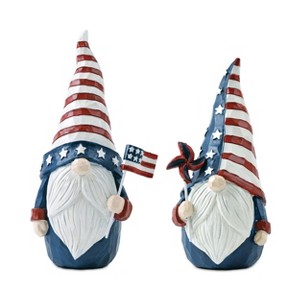 Americana Gnome Figurine Set of 2 – Polyresin & Metal Patriotic Decor, 3.75×3×7.25 in by Melrose - 1 of 4