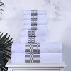 100% Cotton Medium Weight Geometric Border 8 Piece Assorted Bathroom Towel Set by Blue Nile Mills - 2 of 4