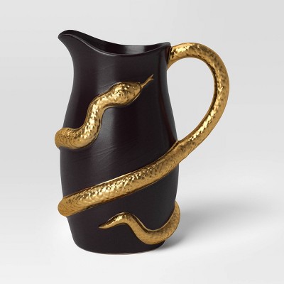 1656ml Halloween Stoneware Beverage Pitcher Black - Threshold™