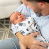 Sweet Jojo Designs Boy Swaddle Baby Blanket Construction Truck Green Blue and White - 3 of 4