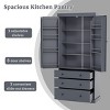 77" Freestanding Kitchen Pantry Cabinet with Adjustable Shelves,3 Drawers,8 Door Racks,Farmhouse Storage Organizer for Dining Room-The Pop Home - 2 of 4
