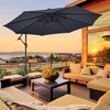 Costway Patio 10FT Hanging Offset Umbrella 32 LED Lights Sand Bag Outdoor Cross Base Beige/Turquoise/Dark Gray/Wine/Coffee/Navy - 2 of 4