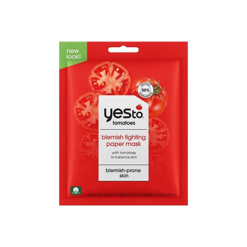 Yes to Tomatoes Acne Fighting Paper Face Mask - 0.67 fl oz - image 1 of 4