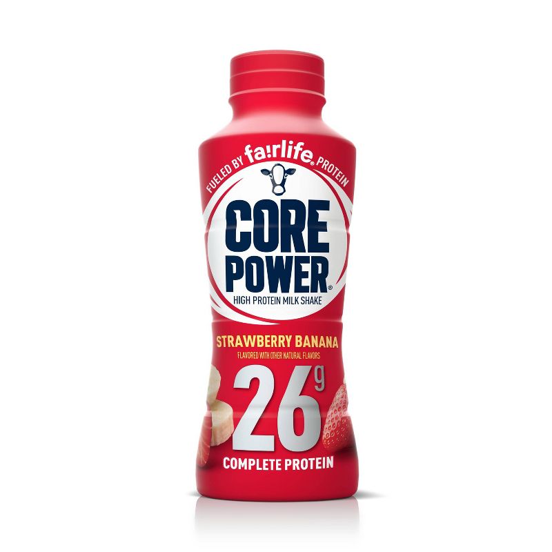 Core Power Strawberry Banana 26G Protein Shake - 14 fl oz Bottle, 1 of 8