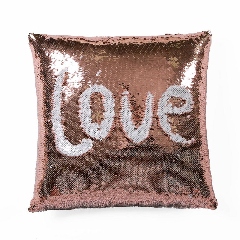Mermaid Sequins Throw Pillow Pink/White - Lush D&#233;cor, 1 of 8
