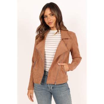 Petal and Pup Womens Spencer Faux Suede Moto Jacket