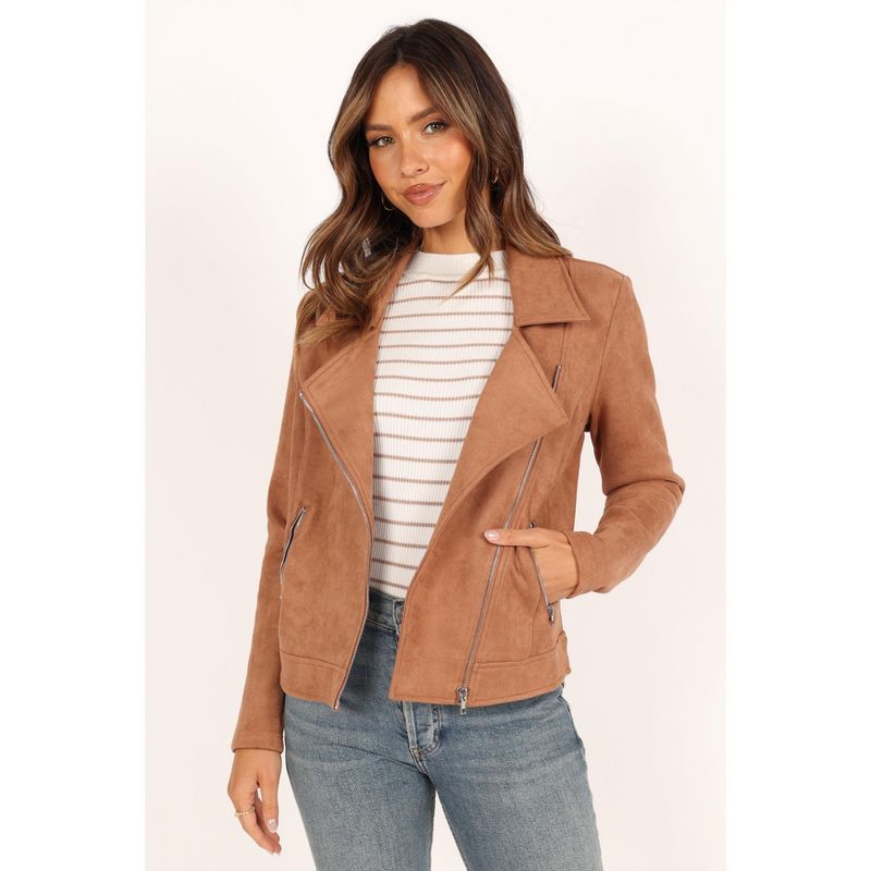 Petal and Pup Womens Spencer Faux Suede Moto Jacket, 1 of 9