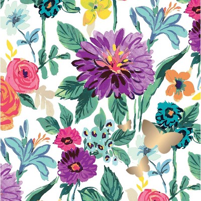 Cypress Home Foil Paper Cocktail Napkin, 20 Count, Brilliant Bouquet