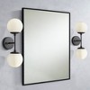 Possini Euro Design Oso Mid Century Modern Wall Light Sconces Set of 2 Black Hardwire 6" 2-Light Fixture Frosted White Glass for Bedroom Bathroom Home - 2 of 4