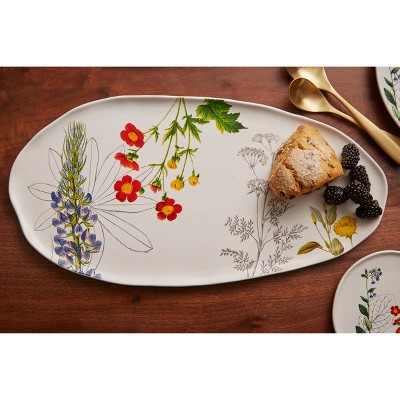 Arcadia 18" x 9" Floral Porcelain Serving Platter