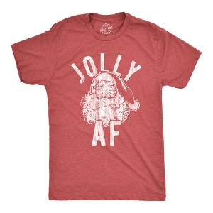 Mens Jolly AF T Shirt Funny Santa Claus Christmas Party Sarcastic Graphic Novelty Tee - Crazy Dog Men's T Shirt - 1 of 4