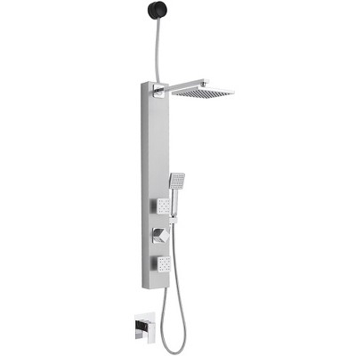 Bwe 2-shower Tower Shower Panel System With Adjustable Rain Shower Head ...