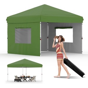 Pop Up Canopy Tent, Heavy Duty Outdoor Canopy W/ Removable Sidewall, Portable Tent Gazebo, Instant Tent Shelter for Parties, Events, & Vendors - 1 of 4