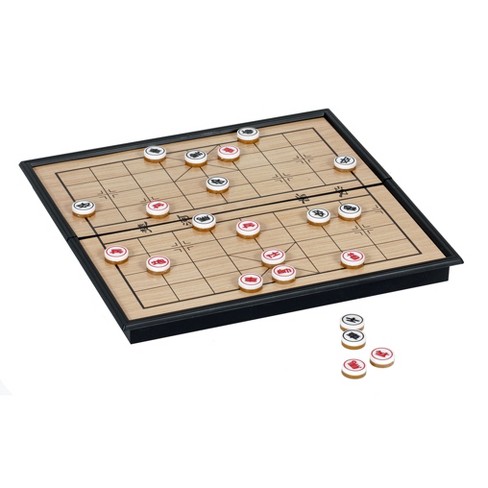  Chinese Chess Set Magnetic Borad Game Tradittional Xiangqi  Portable Fold Travel Set for Gift : Toys & Games