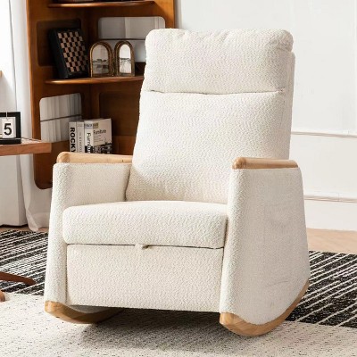 Whisen High Back Rocking Chair with Footrest