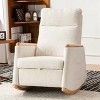 Dexmalle Modern Upholstered Rocking Chair Rubber Wood Armchair - 2 of 4