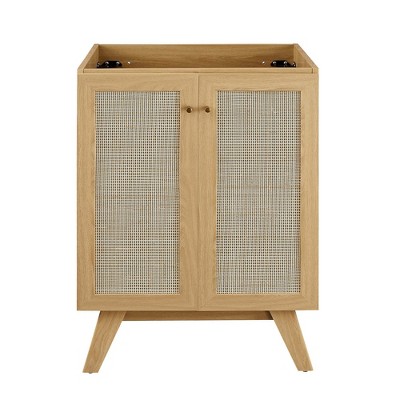 Soma 24'' Oak and Rattan Freestanding Bathroom Vanity