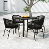 vidaXL Patio Dining Set Outdoor Dining Set Table and Chair Set for Garden - Black 31.5" Table Length 4 Items - 2 of 4