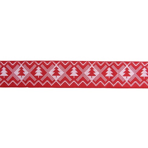 Scandinavian Christmas Ribbon Red White Reindeer Snowflake Nordic Xmas bow  gift