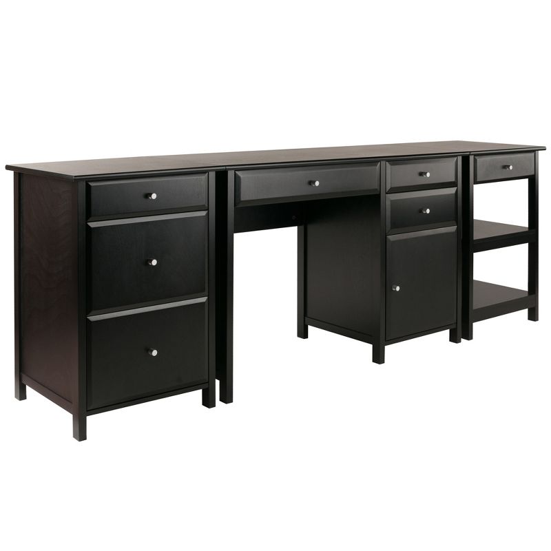 3pc Delta Home Office Set Black - Winsome, 1 of 6